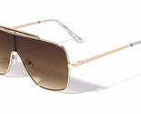 Vancouver Flat Top Square Shield One Piece Aviator Sunglasses M10783 (Sm... - $14.55