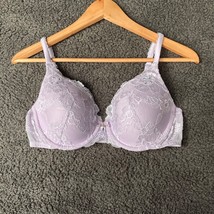 Body By Victoria Secret Lined Perfect Coverage Push Up Lavender Crystals Bra 34D - £17.53 GBP