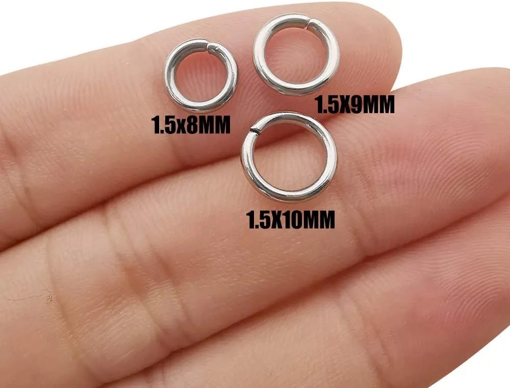 10 Silver Jump Rings 8-10mm Split Rings Thick Rings Wholesale Jewelry Fi... - $5.01