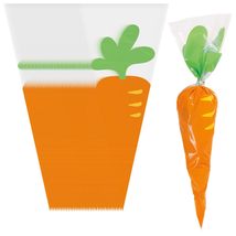 HOME &amp; HOOPLA Carrot Cone Cellophane Bags For Easter, Spring, and Garden Parties - £7.07 GBP