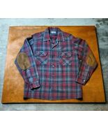 VTG 50-60s Pendleton Wool Board Shirt Red Plaid Loop Collar Flap Pockets... - $181.64