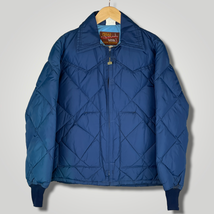VTG 1980s Miller Western Wear Down Puffer Jacket L Zip Snap Mens Medium - $72.57