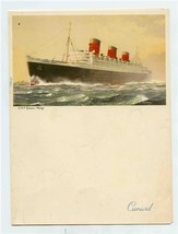 Cunard Line Menu RMS Queen Mary Cover 1958 - $14.85