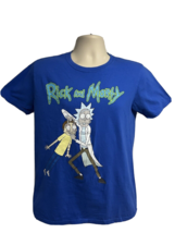 Rick and Morty TV Adult Swim Cartoon Blue Graphic T-Shirt Medium Stretch... - £15.58 GBP