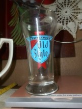 Heileman’s Old Style 6oz Beer Glass Pure Genuine In Red Old Style in Blue - $9.49