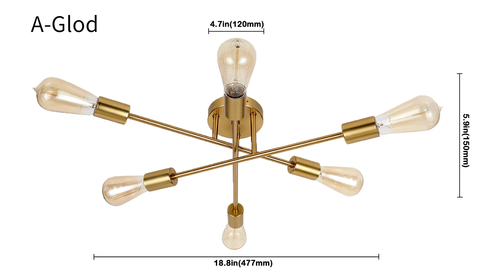 Home Lighting Ceiling Lights Fixture Semi Flush Mount Ceiling Lamps Brushed Anti - £166.07 GBP