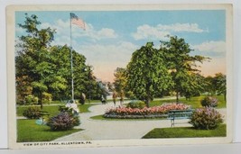 Allentown Pa View of City Park WW1 Era Soldiers US Flag Postcard N7 - £7.09 GBP
