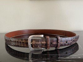 Vintage W. Kleinberg Alligator Leather Men Belt with Sterling Silver Buckle - £118.68 GBP