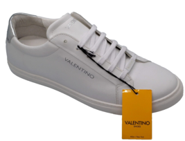 Valentino Men&#39;s Italy White Leather Lace Up Sneakers Shoes Size US 12 EU 45 - £202.87 GBP