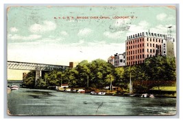 New York Central Railroad Bridge Over Canal Lockport NY DB Postcard O14 - £3.97 GBP