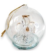 Vintage Blown Glass Angel Ornament Inside Bulb Gold Trim Stand/Hang 3&quot; - $189.87 MXN