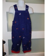 B.T. Kids Navy Blue Overalls Fire Trucks Theme Size 12 Months Boys&#39; EUC - $284.72 MXN