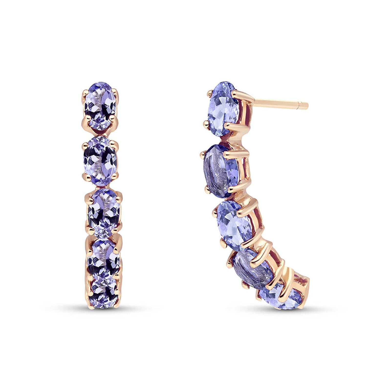 Galaxy Gold GG 14k Rose Gold Earrings with Natural Tanzanites - $673.19+