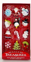 Kurt Adler 12 Pc Resin Petite Treasures Mini Hand Painted Xmas Ornaments Style 1 - £7.09 GBP