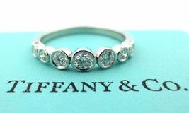 Tiffany &amp; Co Platinum Jazz Graduated Diamond Band Ring .31CT Size 4.5 - £1,928.92 GBP