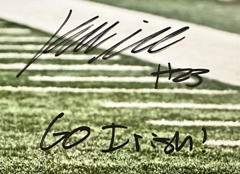 Primary image for Kyren Williams Autographed "Go Irish" 16" x 20" Photo Beckett / GDL LE 23