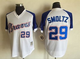 Braves #29 John Smoltz Jersey Old Style Uniform White Raglan - $45.00