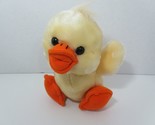 JC Penney plush yellow baby duck duckling vintage sitting stuffed toy hair - $19.79