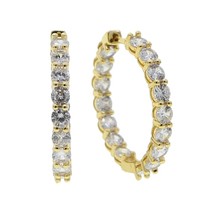 iced out bling cubic zirconia cz hoop earring for women girl classic trendy jewe - £17.26 GBP