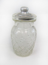 Small Vintage Etched Glass Sugar Bowl Apolthecary Jar - £10.24 GBP