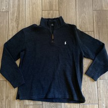 POLO Ralph Lauren Mens 1/4 Zip Pullover Sweater Charcoal Black Size Large - $841.23 MXN