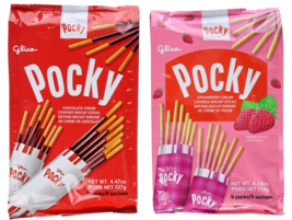 Glico Pocky Combo Two Pack 4.48 oz &amp; 4.13 oz(Chocolate and Strawberry) -... - £12.31 GBP