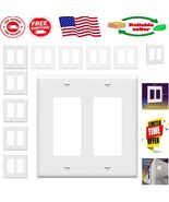 Durable White Decorator Wall Plate for 2-Gang Switches - 10-Pack, Easy C... - $38.51 CAD