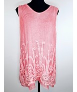 Soft Surroundings Silk Top Tank S Pink Botanic Floral Sleeveless Lined S... - $30.58 CAD