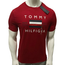NWT TOMMY HILFIGER MSRP $44.99 MEN&#39;S RED JERSEY SHORT SLEEVE T-SHIRT S M... - £20.82 GBP