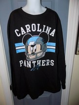 Nfl Carolina Panthers Black Mickey Mouse Long Sleeve T-SHIRT Size L Youth Euc - £13.78 GBP
