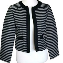 New J.Crew Factory Suiting Jacket Size 2 Women’s Striped Tweed Navy Career  - £22.31 GBP