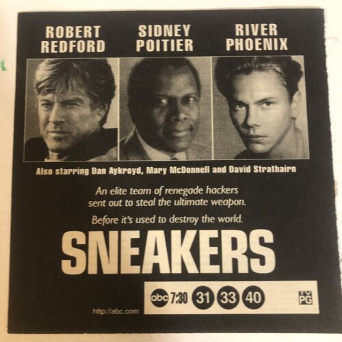 Sneakers TV guide Vintage Print Ad Robert Redford River Phoenix Tpa5 - $5.93