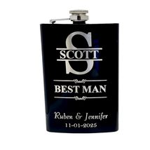 Split Letter Monogram Wedding flask for Groomsman Best Man Gifts PERSONA... - £15.40 GBP+