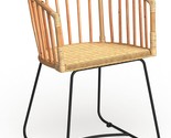 Natural Rattan Dining Chair With A Black Barrel By Safavieh Home. - $171.99