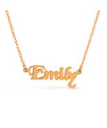 14k Solid Gold Custom Name Necklace Personalized Customizable Custom Mad... - $356.39