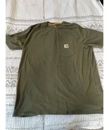 Vintage Dark Green Carharrt Size L t shirt relaxed fit - $11.00