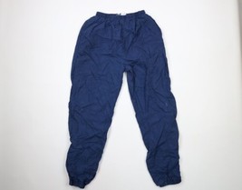 Vintage 90s Reebok Mens Large Spell Out Lined Nylon Joggers Jogger Pants Blue - £34.75 GBP