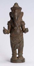 Ganesha Statue - Ancien Thaï D&#39;Style Bronze Debout Ganesh - £122.86 GBP
