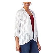 Colleen Lopez Novelty Woven Drape-Front Topper (White, Xs) 787693 - $18.96