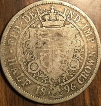 1896 Uk Gb Great Britain Silver Half Crown Coin - £18.56 GBP