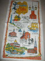 Linen Tea Towel Historic Boston Home Of The Freedom Trail - £8.65 GBP