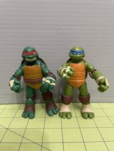 2012 Teenage Mutant Ninja Turtles Action Figures Set Of 2 Raphael &amp; Leonardo 6” - $12.86