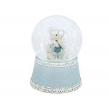 Gisela Graham Blue Teddy Bear Musical Snow Dome Glitter Globe - £23.88 GBP