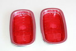 60-66 Chevy Pickup Truck Tail Light Lamp Lens Chrome Bezel Set Bowtie Logo - £39.53 GBP