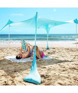 SUN NINJA Pop Up Beach Tent Sun Shelter UPF50+ with Sand Shovel, Ground ... - £164.34 GBP