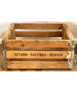 BIG Return SAFEWAY Denver Box Wooden Crate - Denver CO - Metal Reinforce... - $51.43