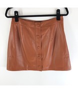 Lulus Most Fab Brown Vegan Leather Button-Front Mini Skirt L - £18.92 GBP