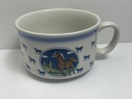 Ceramic Embossed Horse Soup Mug Vintage Handcrafted Otagiri - £9.38 GBP
