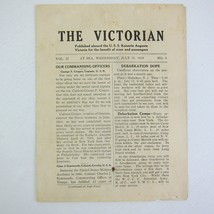 USS Kaiserin Auguste Victoria Shipboard Newspaper The Victorian WWI 16 July 1919 - £23.76 GBP