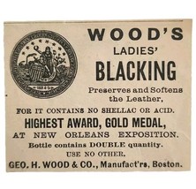 Woods Leather Polish 1885 Advertisement Victorian New Orleans Expo ADBN1A17 - €17,28 EUR
